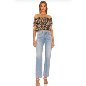 Free People FP One Suki Blouse Garden Combo Floral Off Shoulder Top F21T03306 M